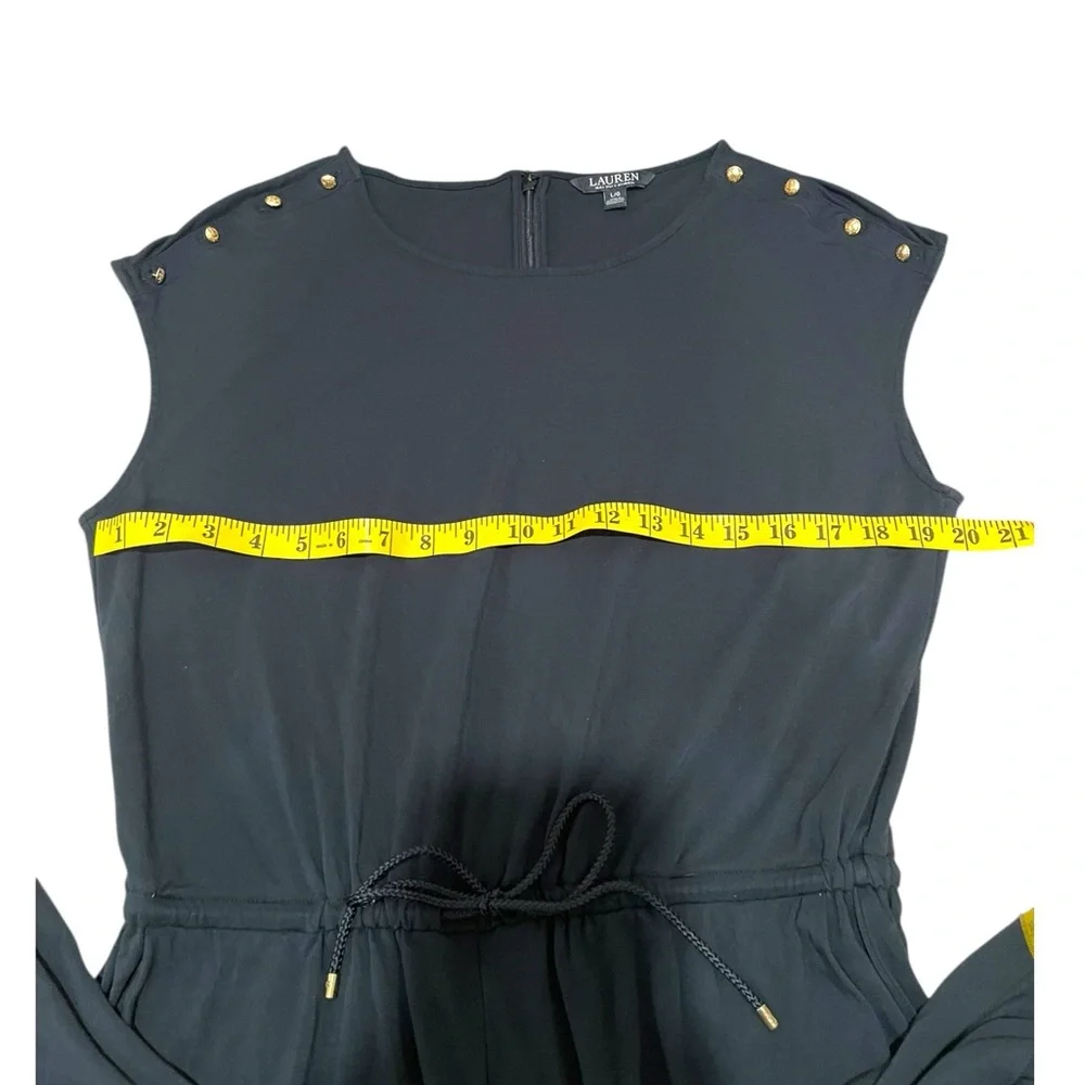 Lauren Ralph Lauren Women’s Jumpsuit Black Wide Leg Size L Y2K Retro - Picture 13 of 15